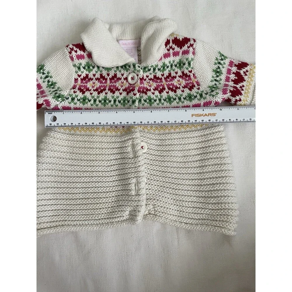 Dylan & Abby Baby Girls Size 6-9 Months 100% Cotton Striped Cardigan Sweater